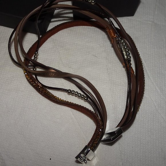 Azora Leather Corded Beaded Wrap Bracelet - Picture 3 of 4